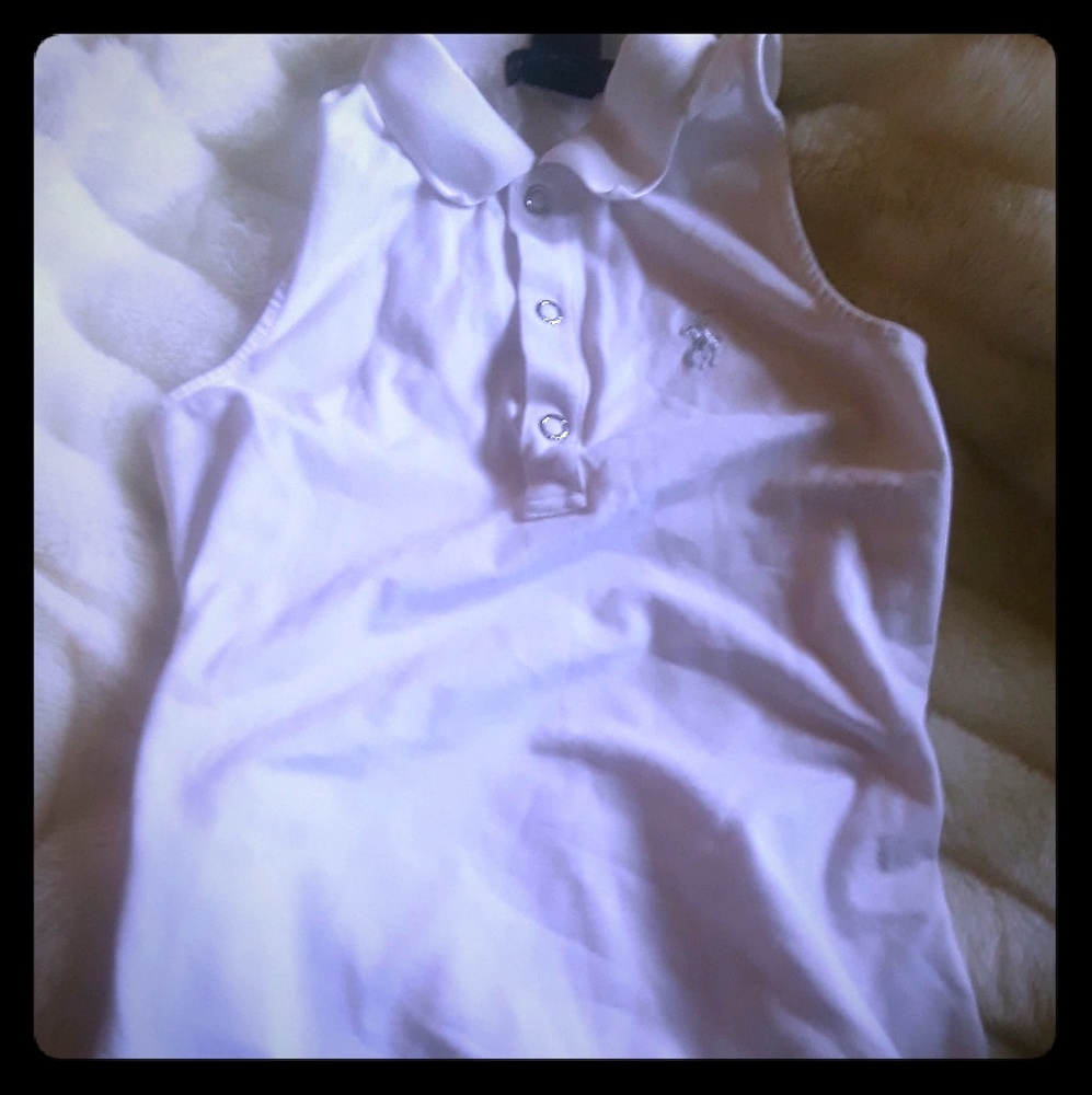 Ralph Lauren White Sleeveless Polo